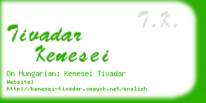 tivadar kenesei business card